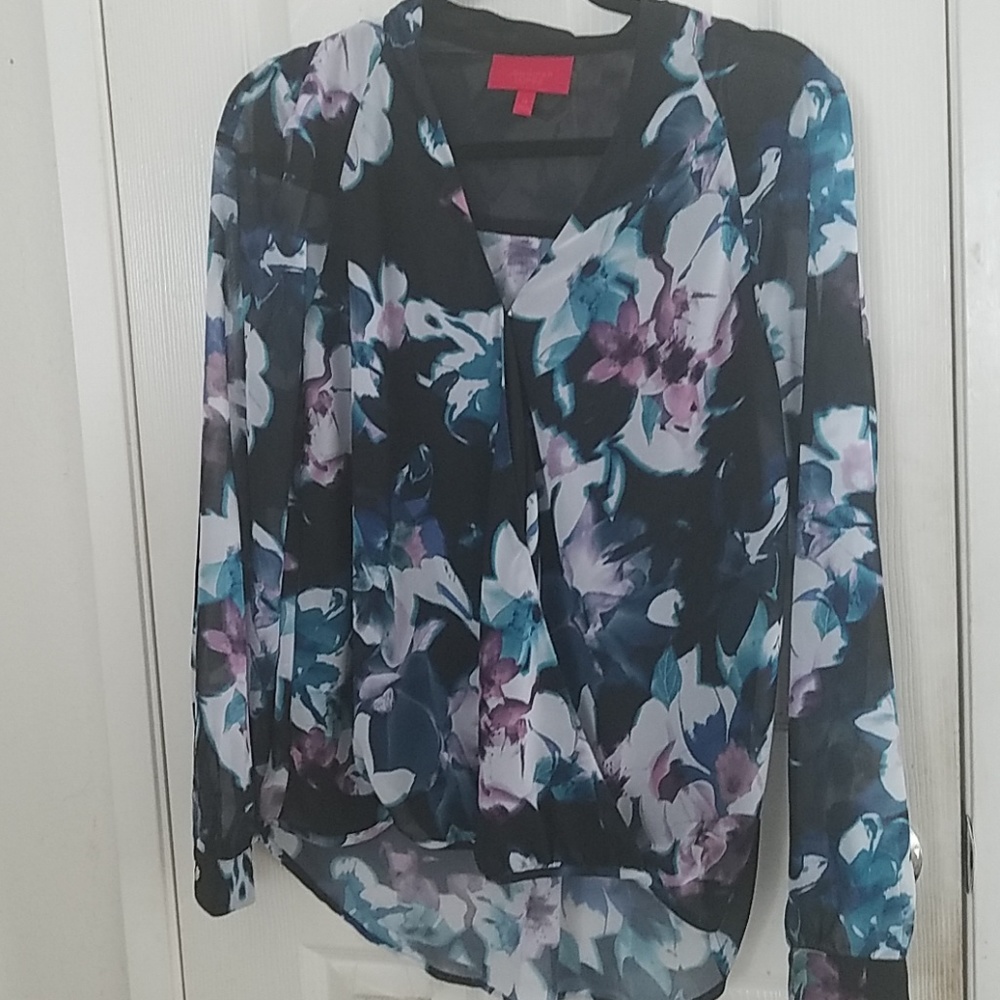 Floral wrap blouse